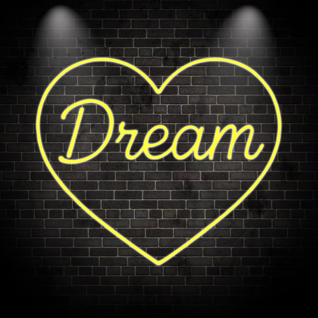 Dream Herzform - Neon Schild in verschiedenen Farben