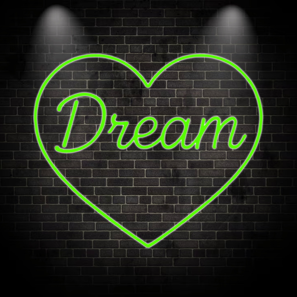 Dream Herzform - Neon Schild in verschiedenen Farben
