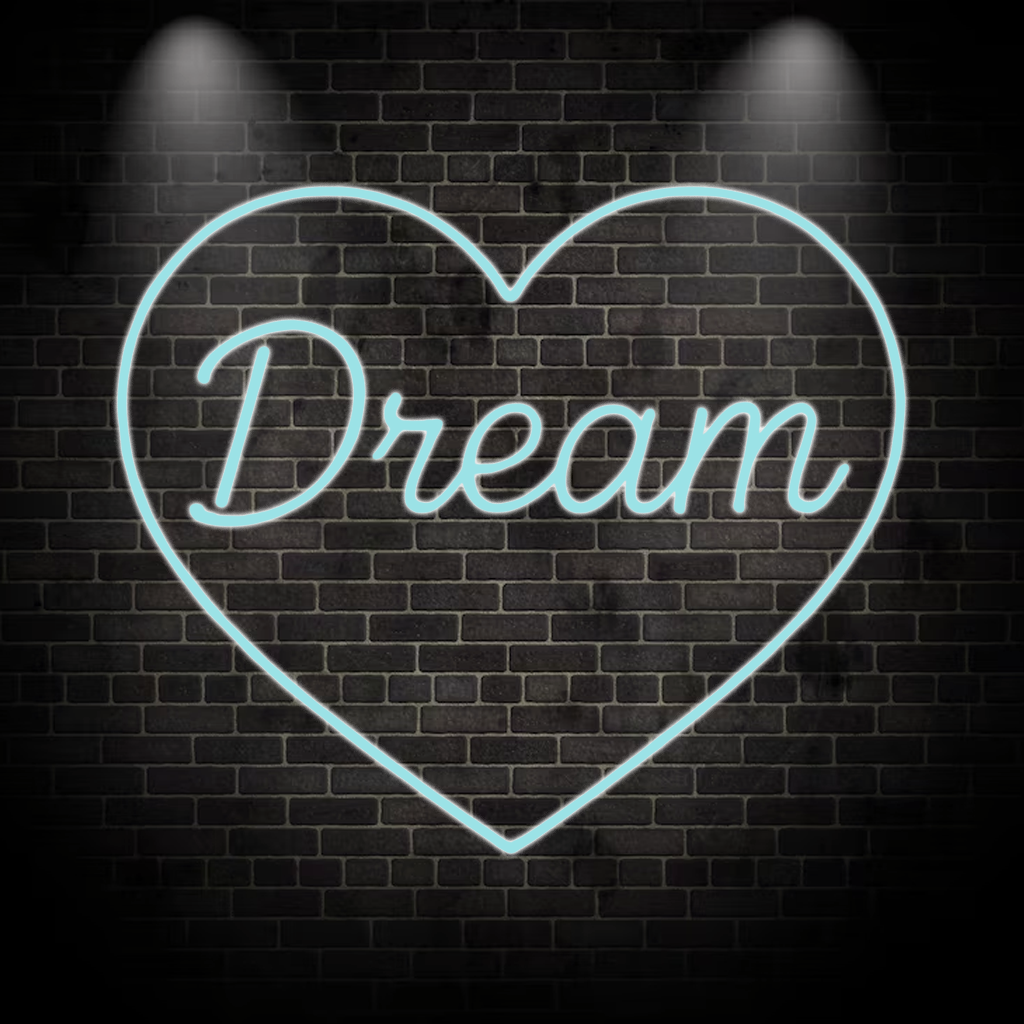 Dream Herzform - Neon Schild in verschiedenen Farben