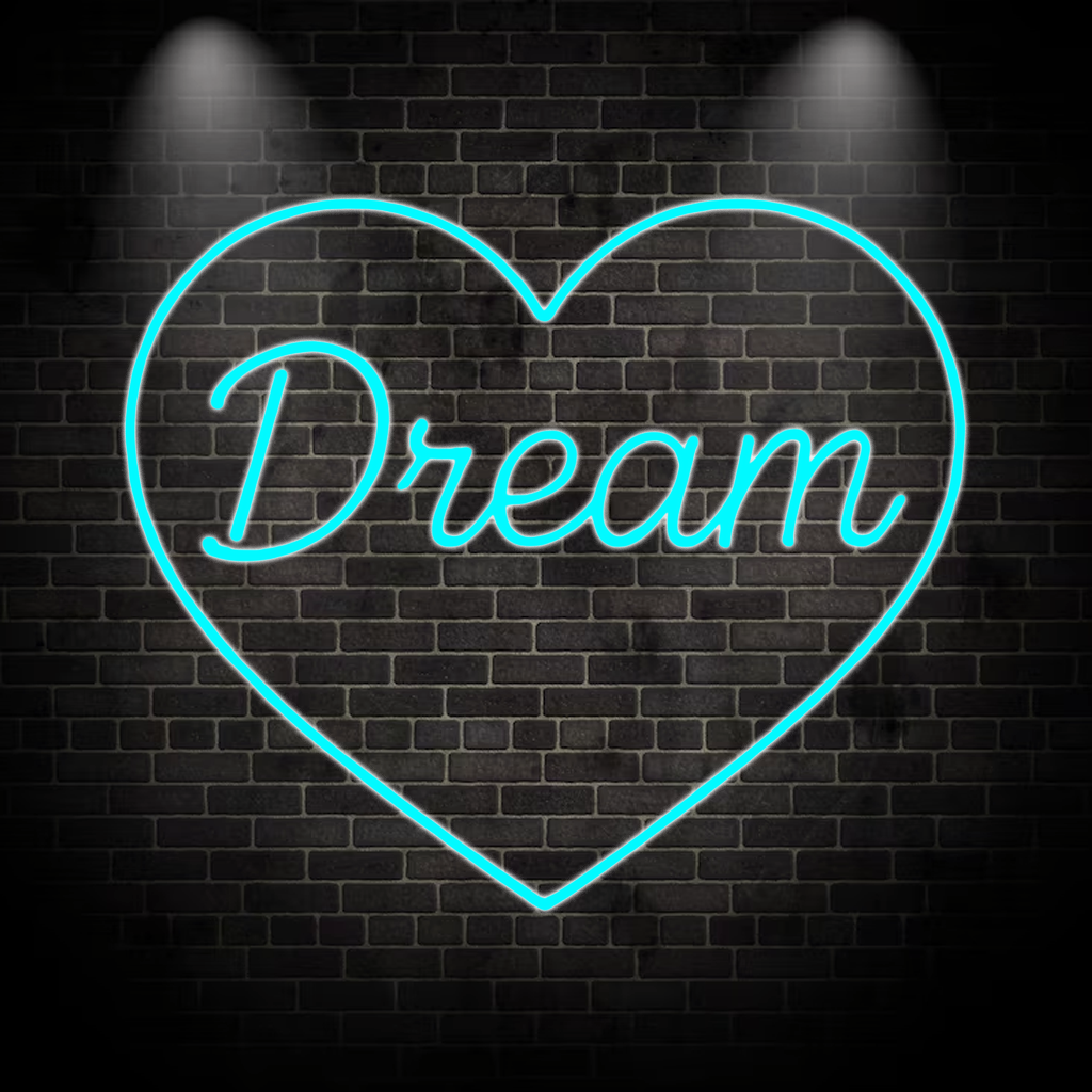 Dream Herzform - Neon Schild in verschiedenen Farben