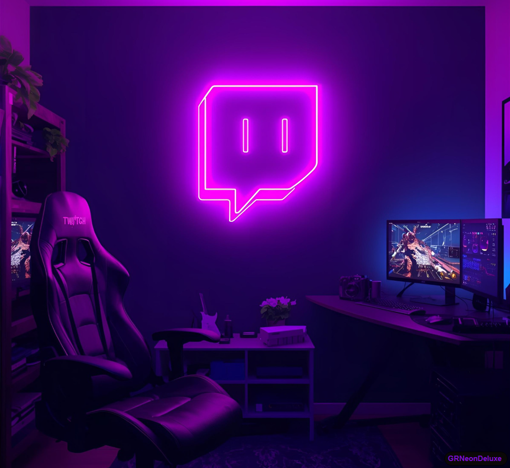 Twitch Logo Neon Schild – Perfektes Ambiente für Streamer & Gaming-Setups