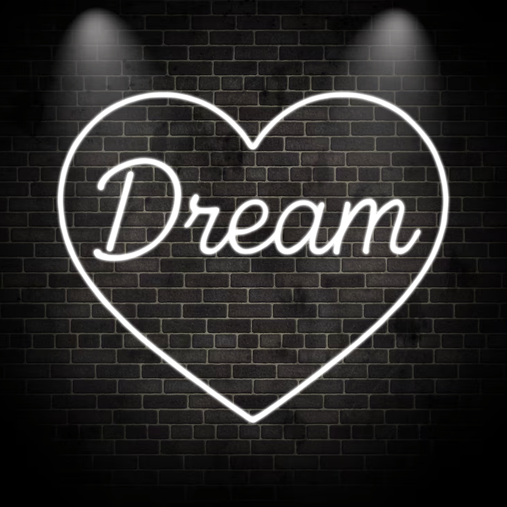 Dream Herzform - Neon Schild in verschiedenen Farben