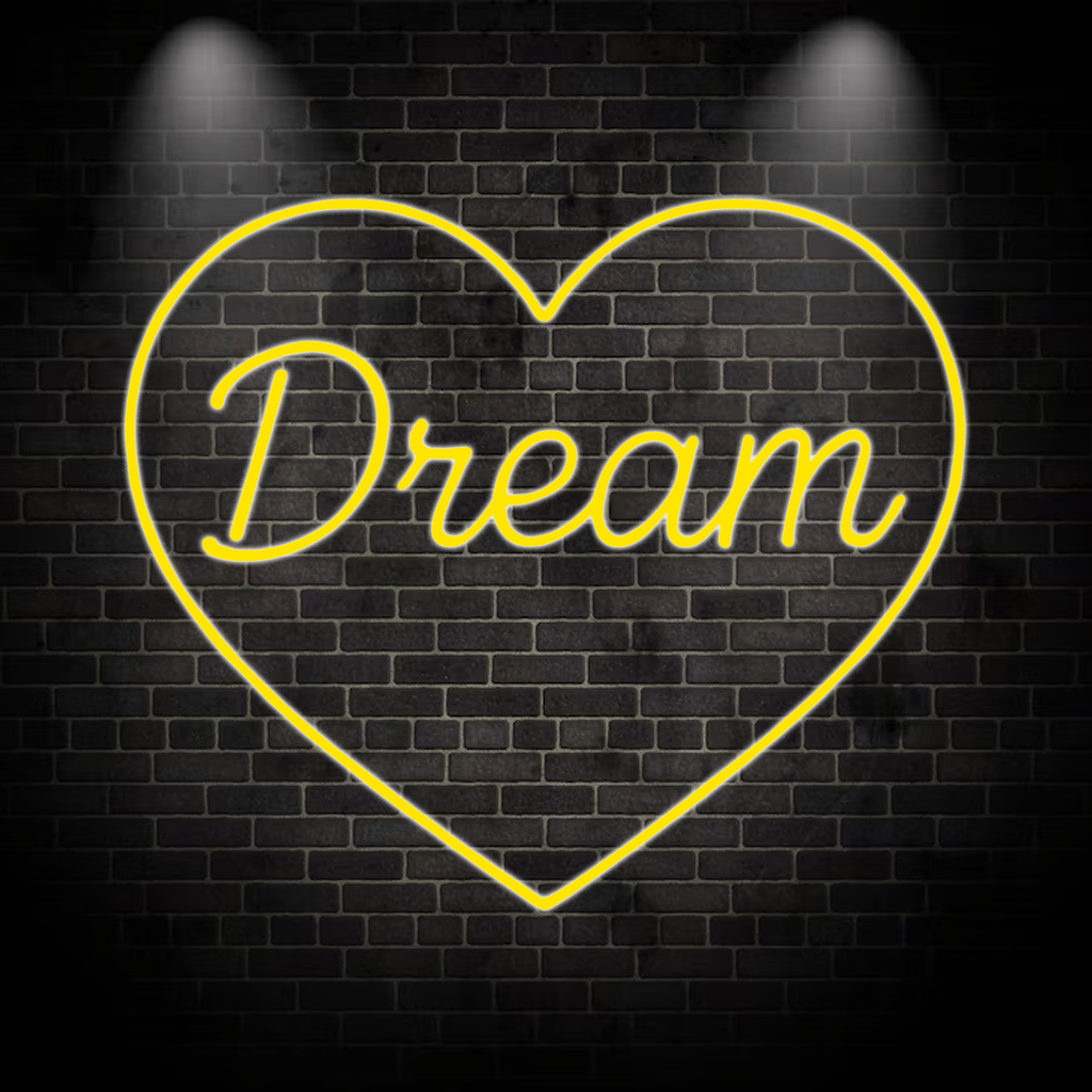 Dream Herzform - Neon Schild in verschiedenen Farben