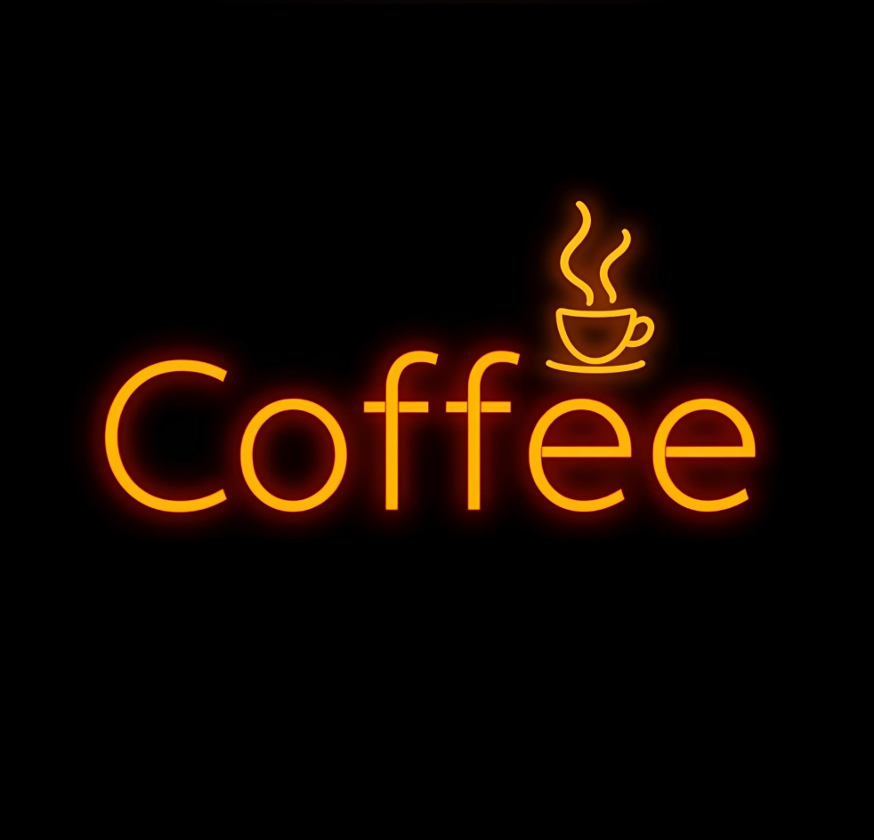 Coffee Neon Schild – LED Leuchtschild mit Tasse für Café & Küche