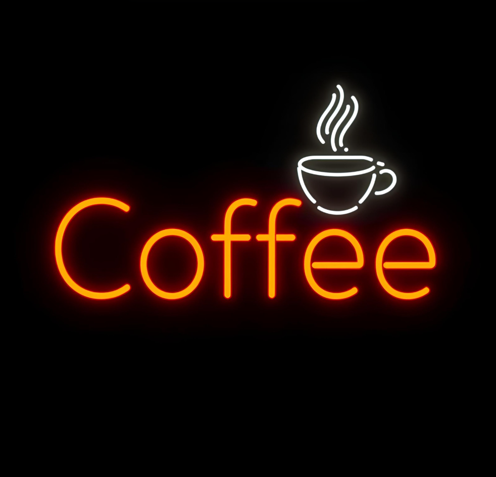 Coffee Neon Schild – LED Leuchtschild mit Tasse für Café & Küche