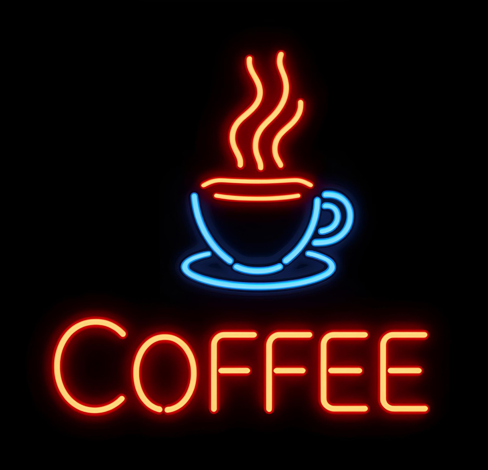 Coffee Neon Schild – LED Leuchtschild mit Tasse für Café & Küche