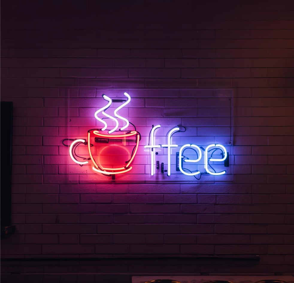 Coffee Neon Schild – LED Leuchtschild mit Tasse für Café & Küche