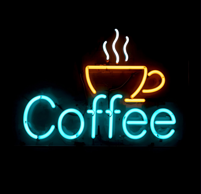 Coffee Neon Schild – LED Leuchtschild mit Tasse für Café & Küche