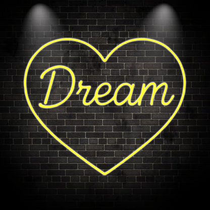 Dream Herzform - Neon Schild in verschiedenen Farben