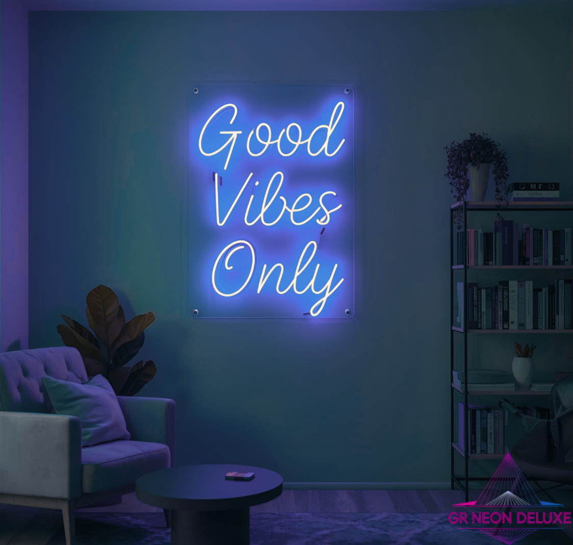 Good Vibes Only Neon Schild für Kinderzimmer / Schlafzimmer / Wohnzimmer