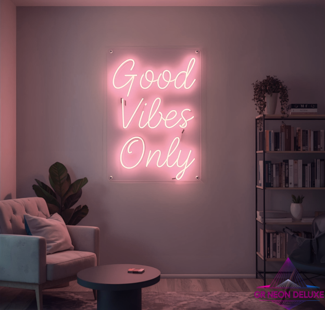 Good Vibes Only Neon Schild für Kinderzimmer / Schlafzimmer / Wohnzimmer