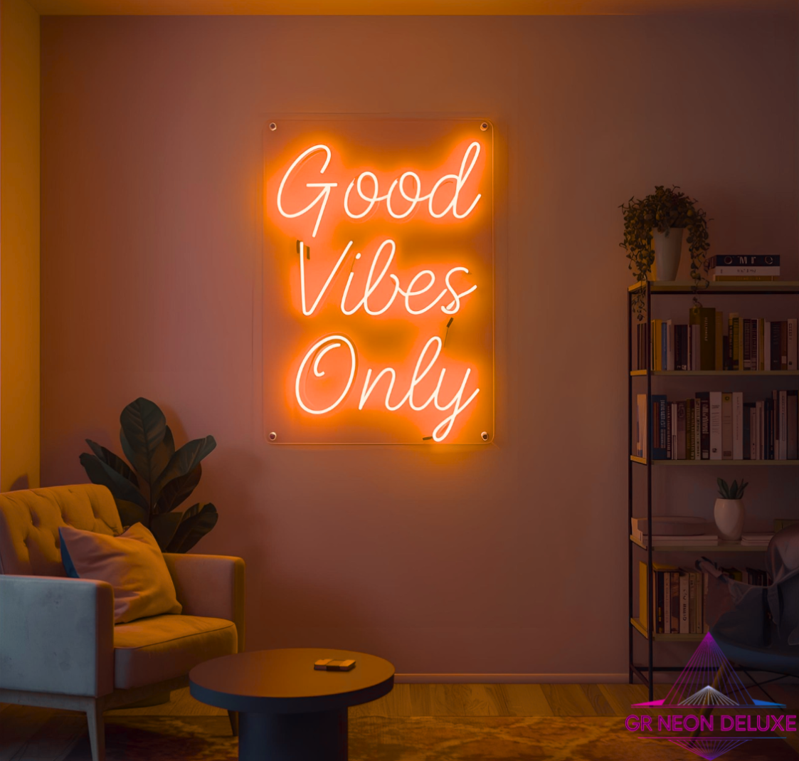 Good Vibes Only Neon Schild für Kinderzimmer / Schlafzimmer / Wohnzimmer