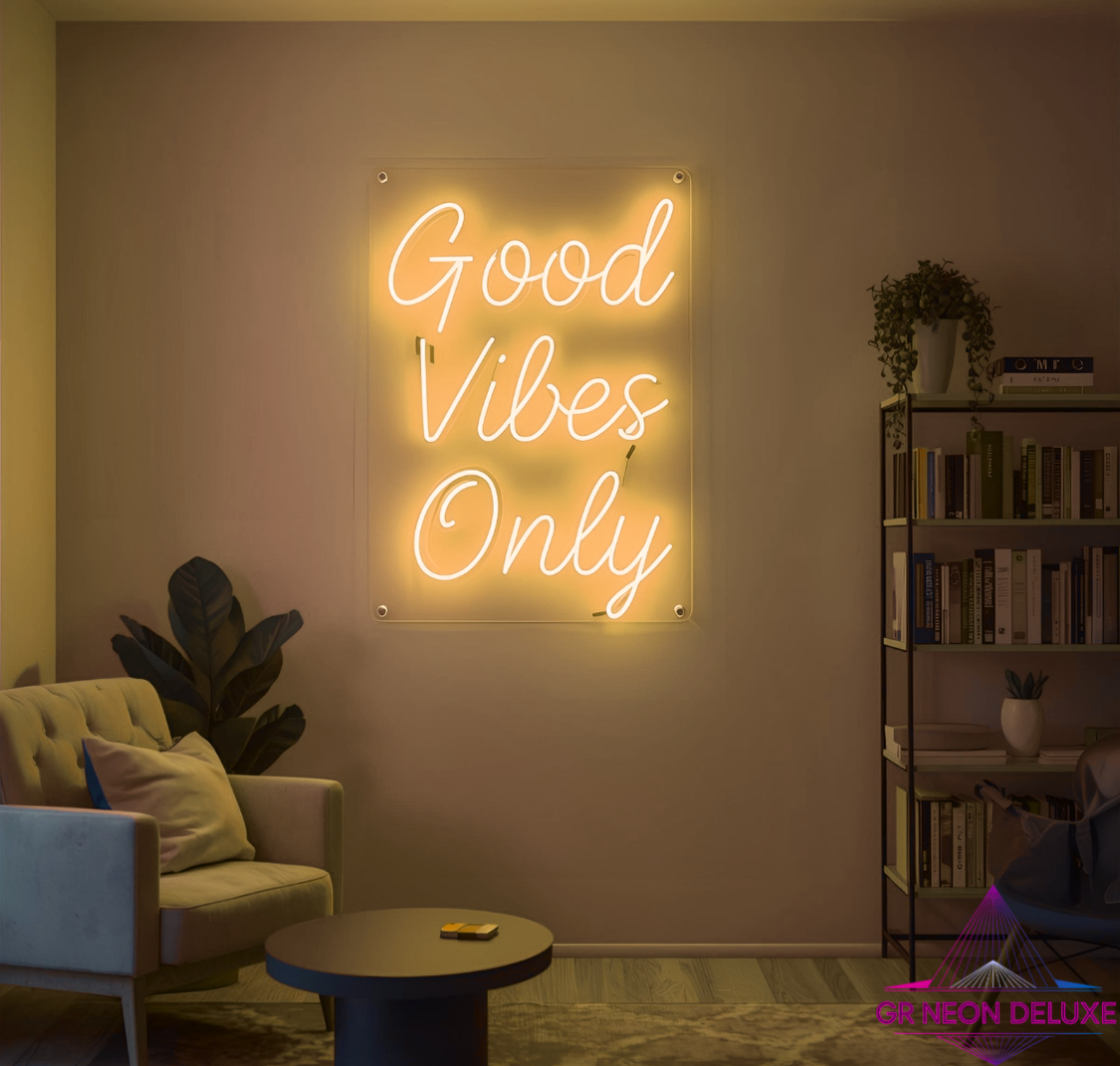 Good Vibes Only Neon Schild für Kinderzimmer / Schlafzimmer / Wohnzimmer