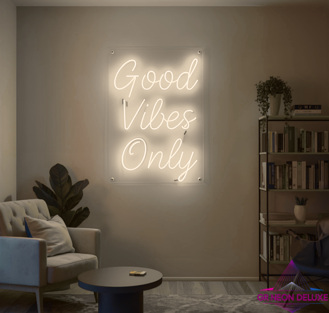 Good Vibes Only Neon Schild für Kinderzimmer / Schlafzimmer / Wohnzimmer