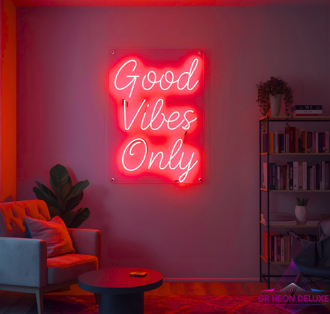 Good Vibes Only Neon Schild für Kinderzimmer / Schlafzimmer / Wohnzimmer