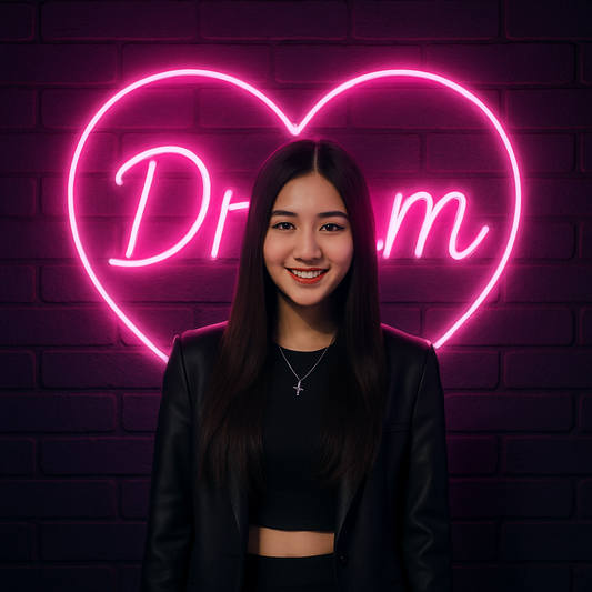 Dream Herzform - Neon Schild in verschiedenen Farben