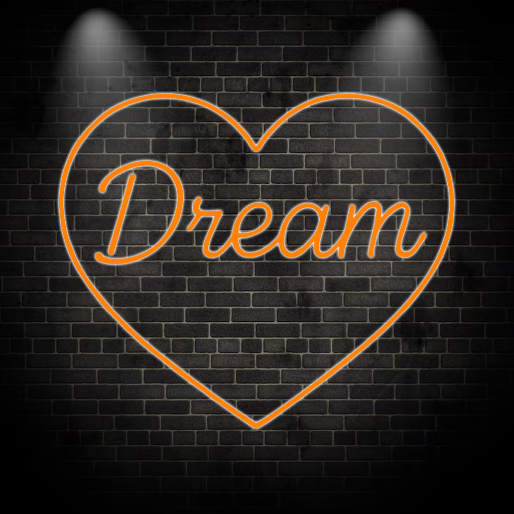 Dream Herzform - Neon Schild in verschiedenen Farben