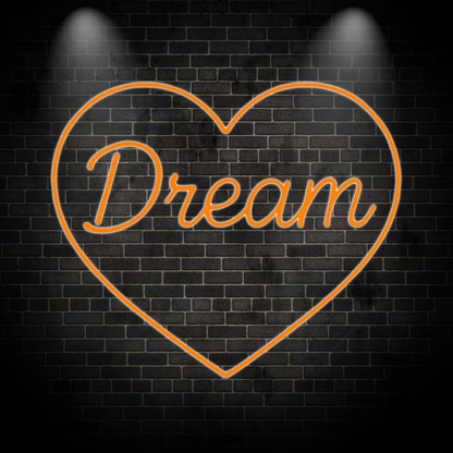 Dream Herzform - Neon Schild in verschiedenen Farben
