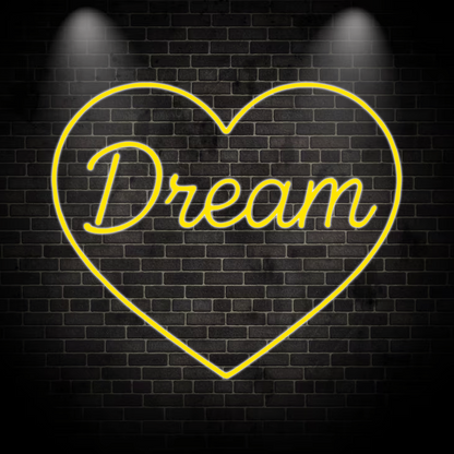 Dream Herzform - Neon Schild in verschiedenen Farben